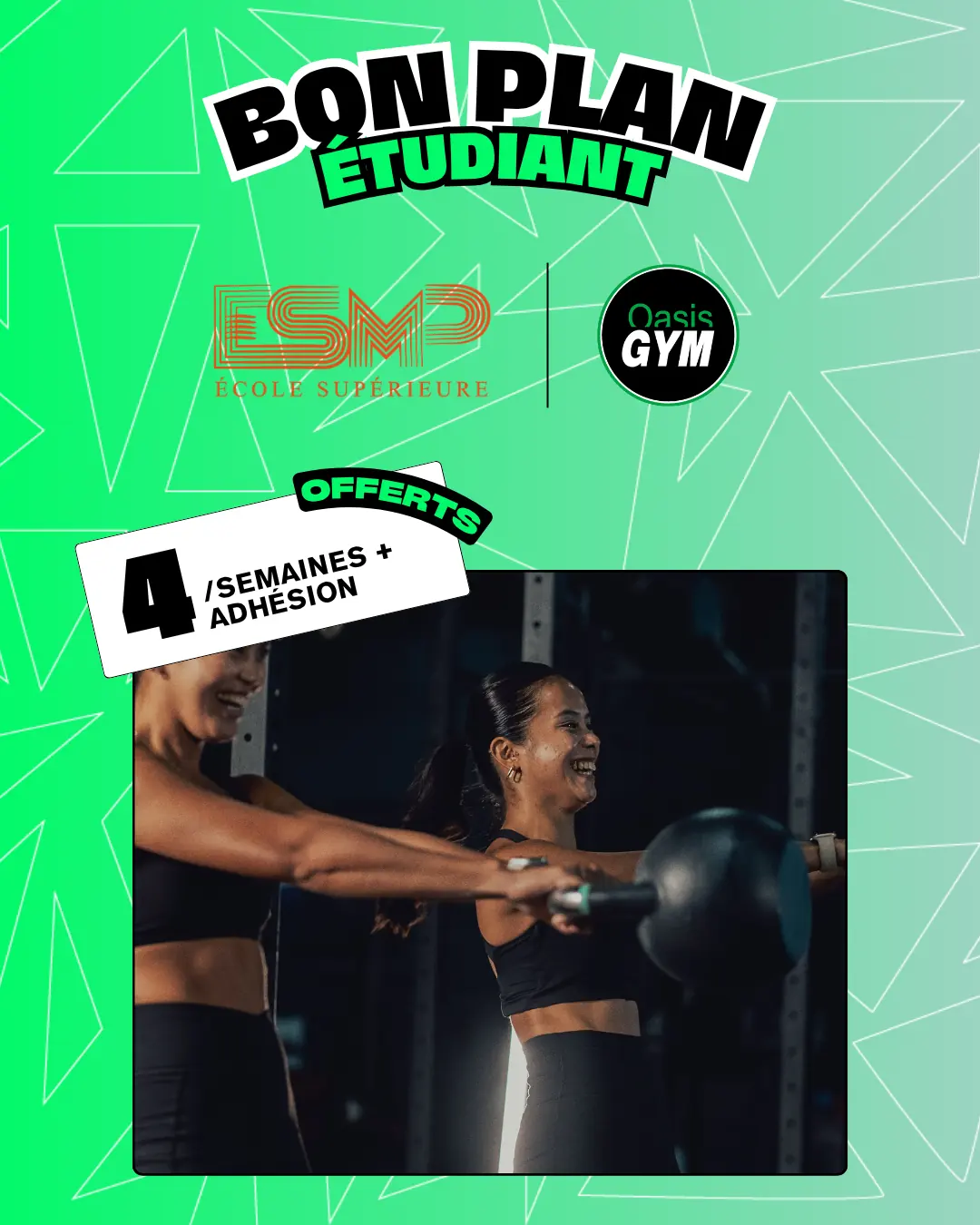 Offre exclusive étudiants ESMP – Oasis Gym Bourg-en-Bresse