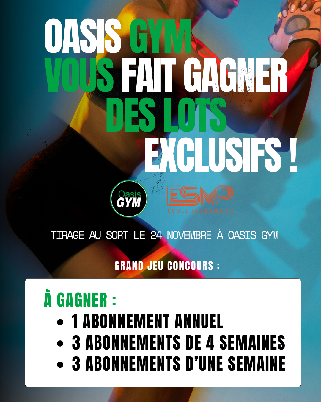 Oasis Gym tirage au sort ESMP